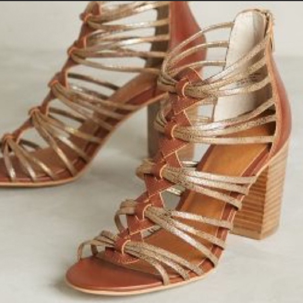 Anthropologie Lien Do Strappy Heels size 8 1/2